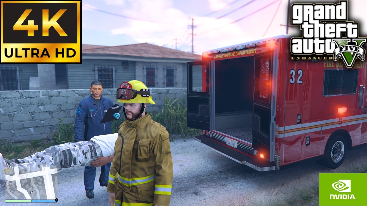GTA 5 LSFD Gameplay FPP 4k-UHD ( No commentry)