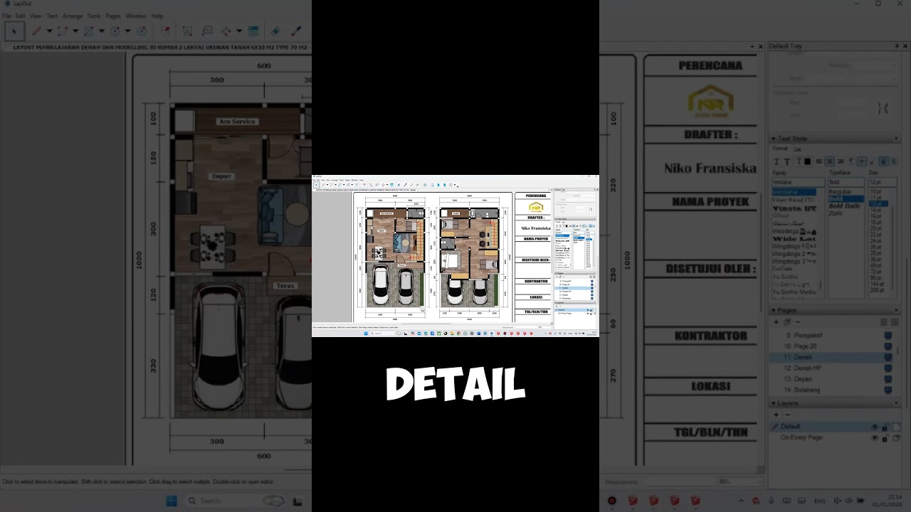 Proses Lengkap Membuat Gambar Kerja dan Layout Desain Rumah yang Profesional!  #tutorial #sketchup