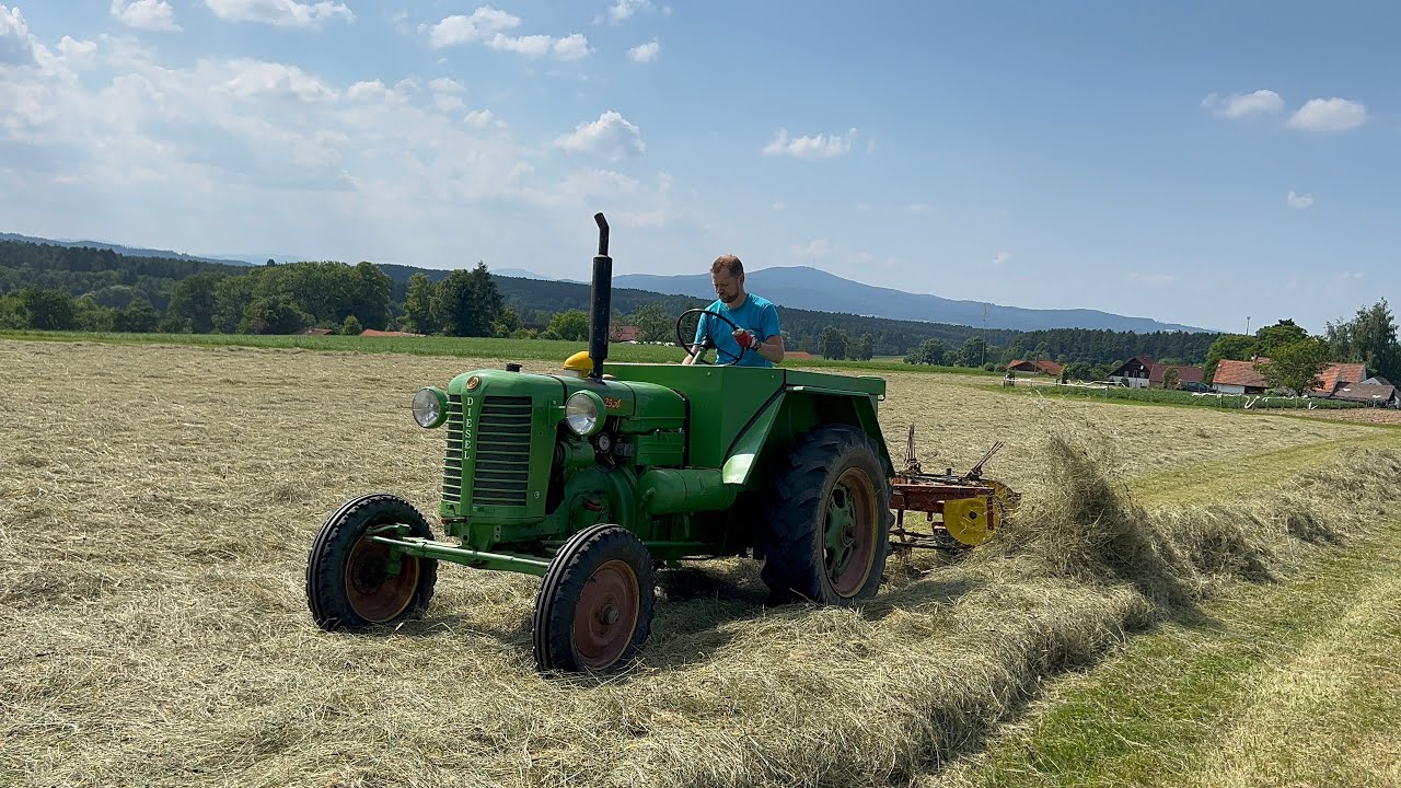 Zetor 25A a nahrabovač SP4-066 TON, sena 2025