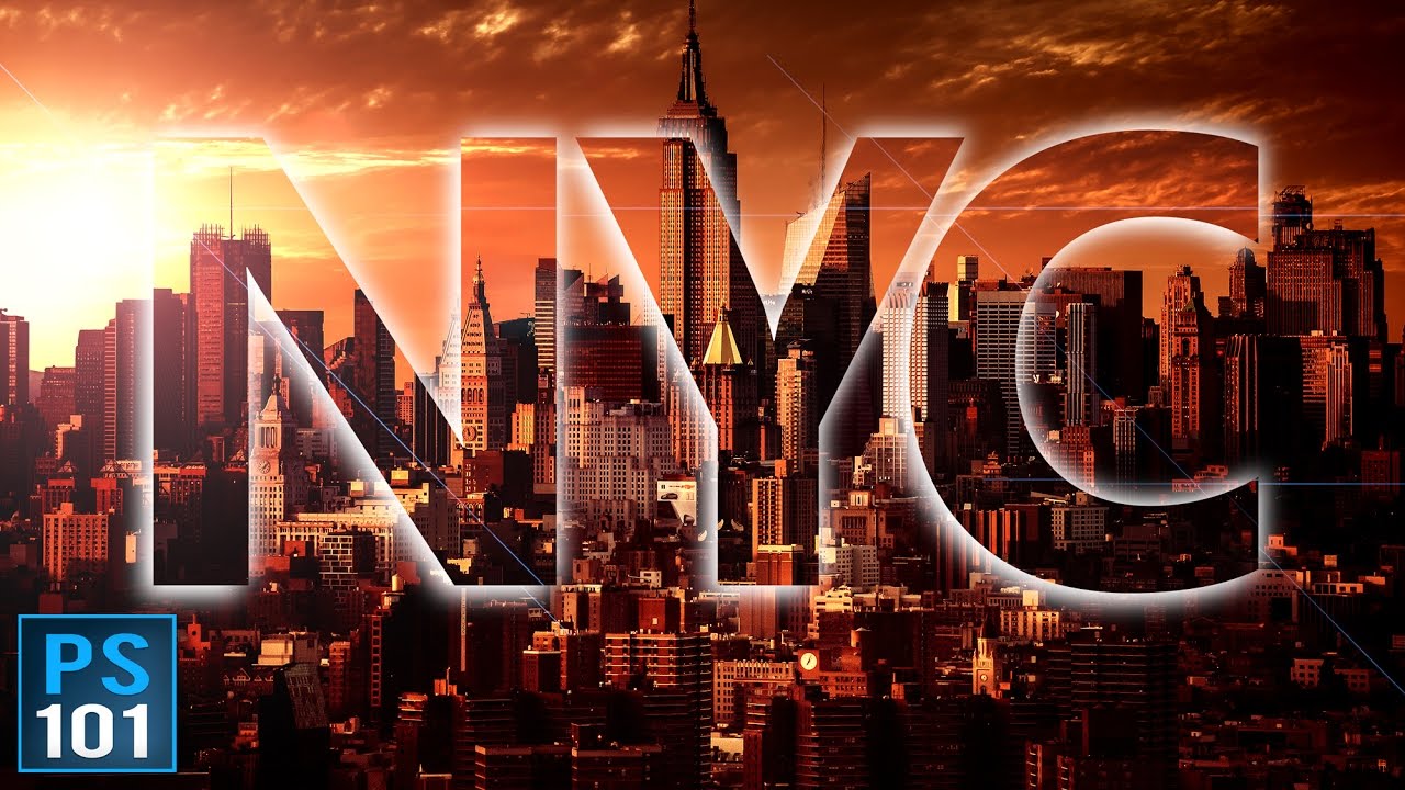 Photoshop Tutorial | How-to create awesome text effect within a NYC skyline.