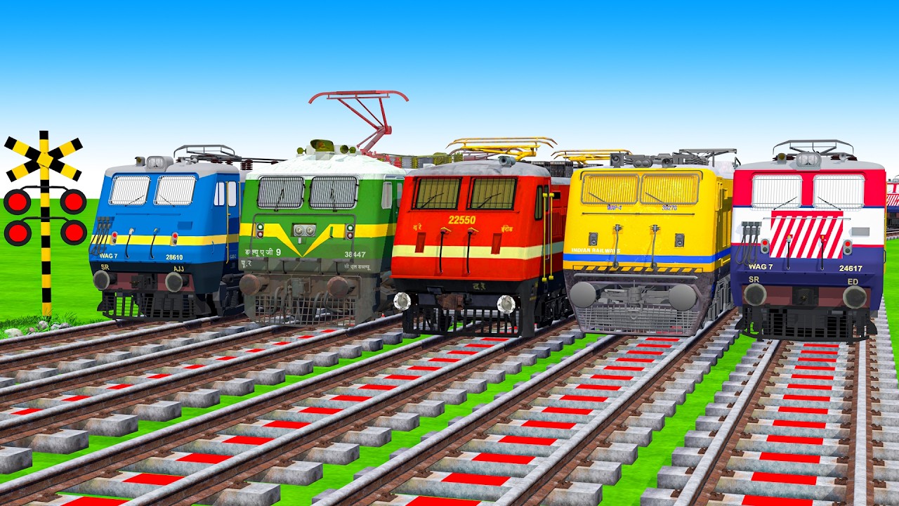 【踏切アニメ】複雑な電車 5 Trains Climbing Pynamid 2025 🚦 Fumikiri 3D Railroad Crossing Animation #1k  #1million