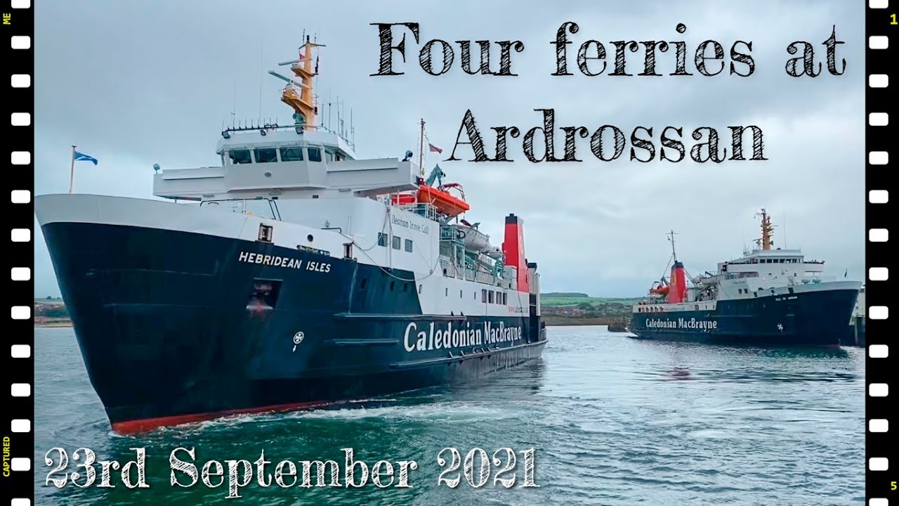 Four CalMac vessels in Ardrossan