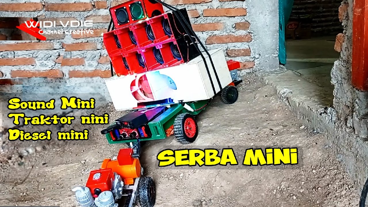 Cek miniatur sound system lengkap dengan miniatur traktor grobak