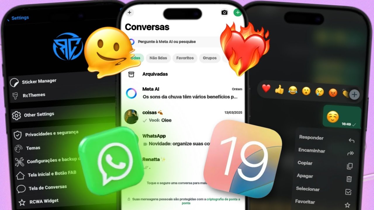 SAIU 🔥 WHATSAPP IGUAL IPHONE RC IOS 10.30 ATUALIZADO 2025 com EMOJIS IOS + FONTES IOS + DESFOQUE ✅