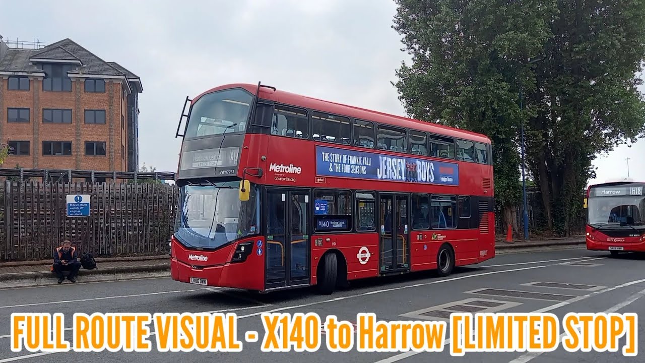 Full Route Visual | London Bus Route X140 - Heathrow to Harrow [LIMITED STOP] | (VWH2240) LK66EOJ
