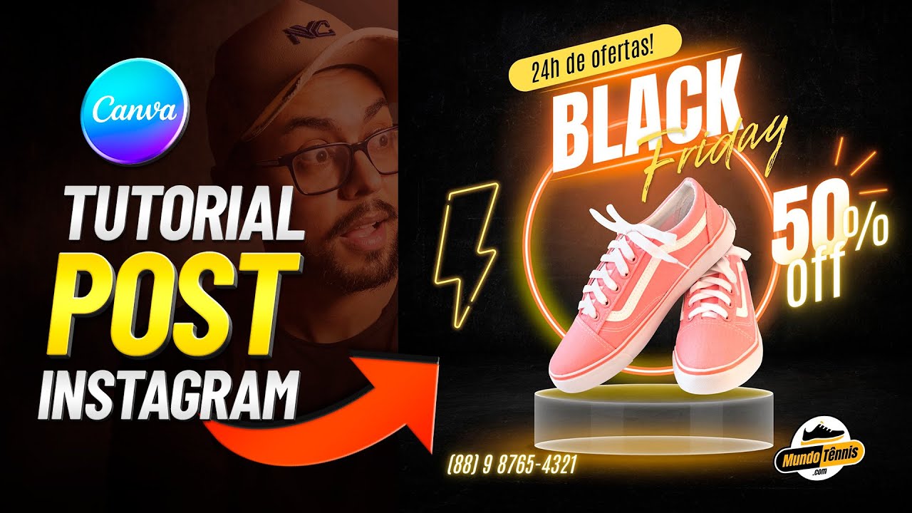Como Fazer Arte de Black Friday no Canva para Post de Instagram ou Flyer