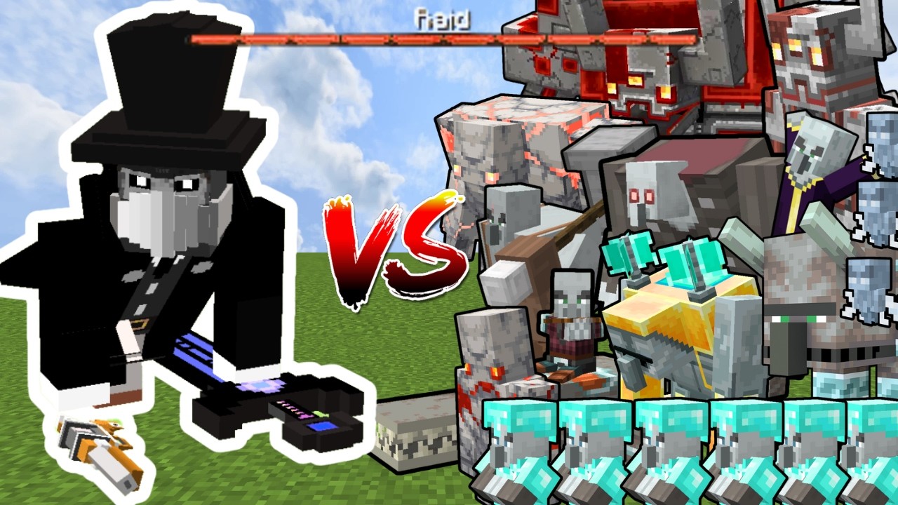 HEADHUNTER (EVERY DIFFICULTY) vs STRONGEST MODDED RAID (7 WAVES) | Minecraft Mob Battle