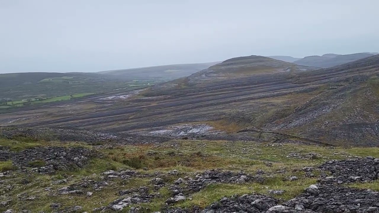 The unravelling rock layers of Sliabh Rua, the Burren, County Clare, Ireland.