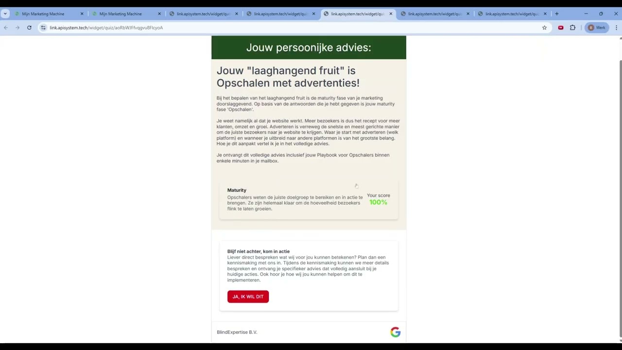 Hoe bouw je een quiz met resultaten in MijnMarketingMachine