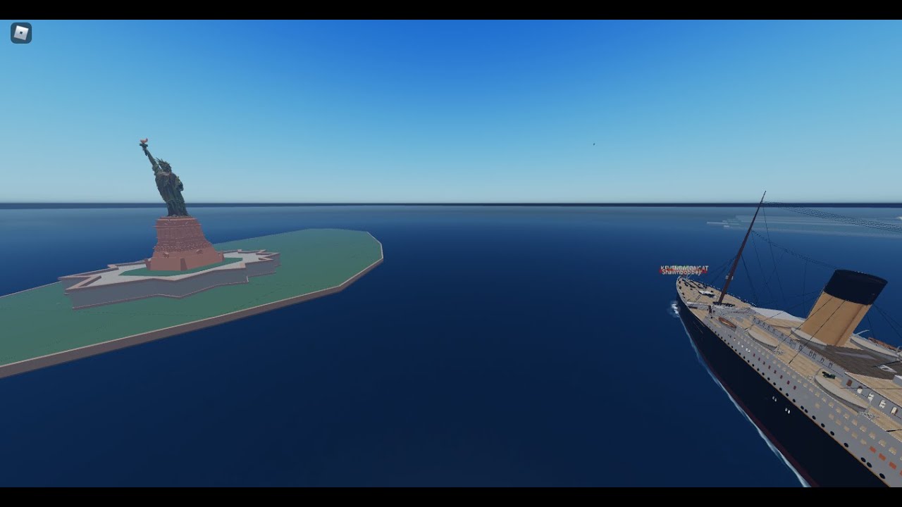 Roblox titanic I saved the titanic and arrived at new York city.