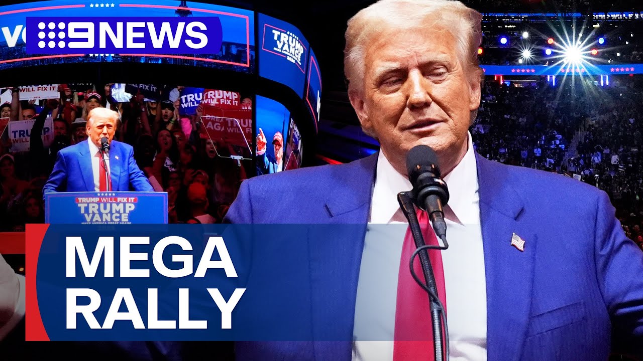 Donald Trump holds mega rally at Madison Square Garden in New York | 9 News Australia