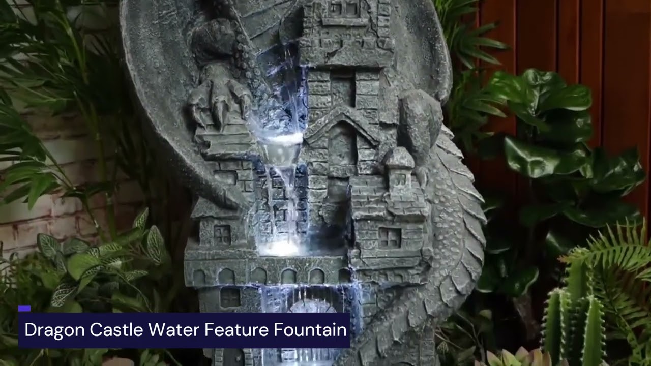 Dragon Castle Water Feature Fountain