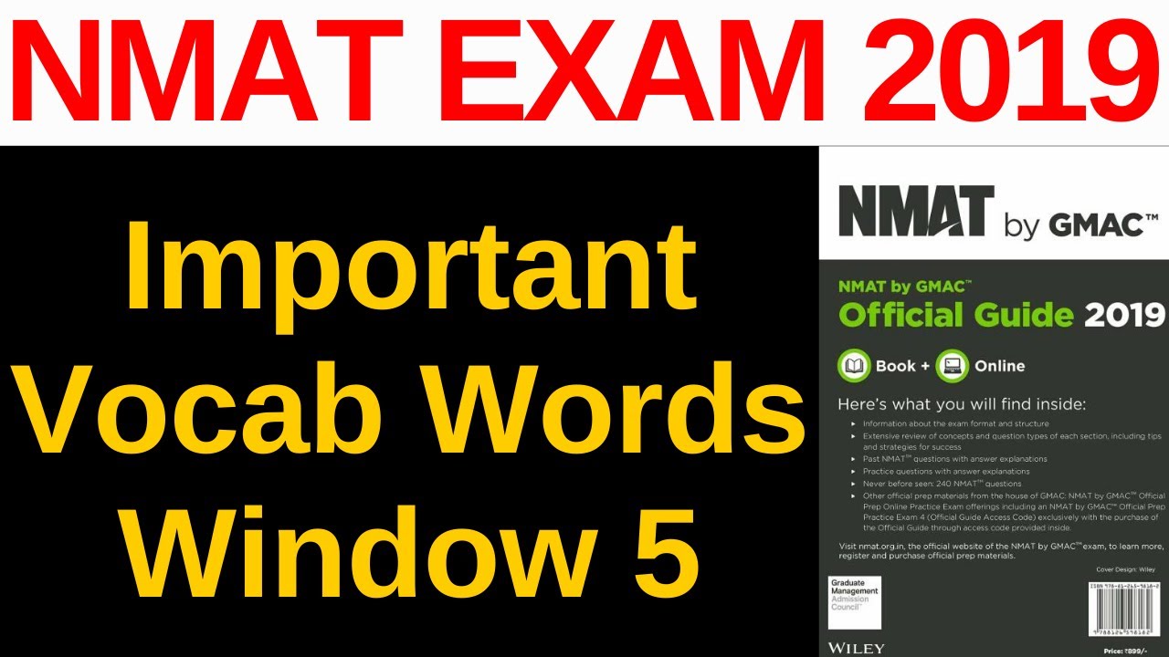 NMAT Exam - NMAT Important Vocab Words Window 5 [Part 2]