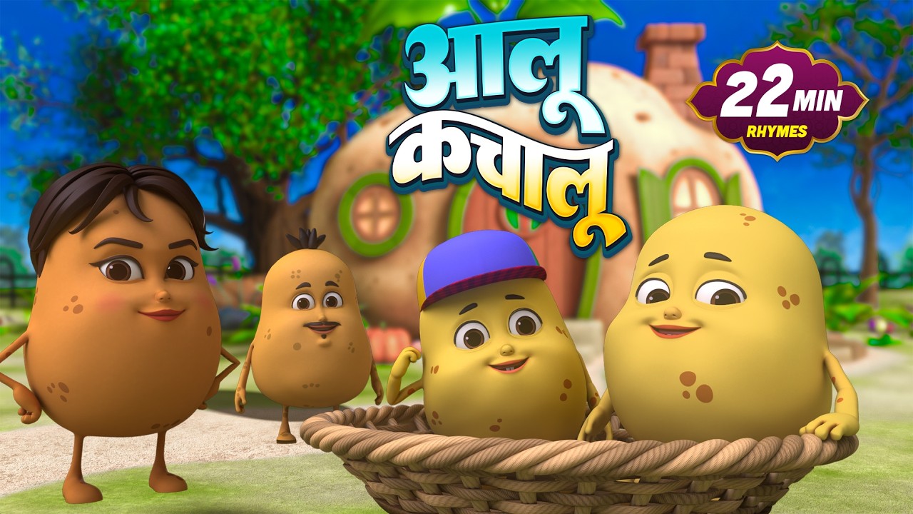 आलू कचालू और 22 मिनट नॉन स्टॉप मज़ेदार राइम्स   NonStop Hindi Rhymes For Kids   Chu Chu Rhymes