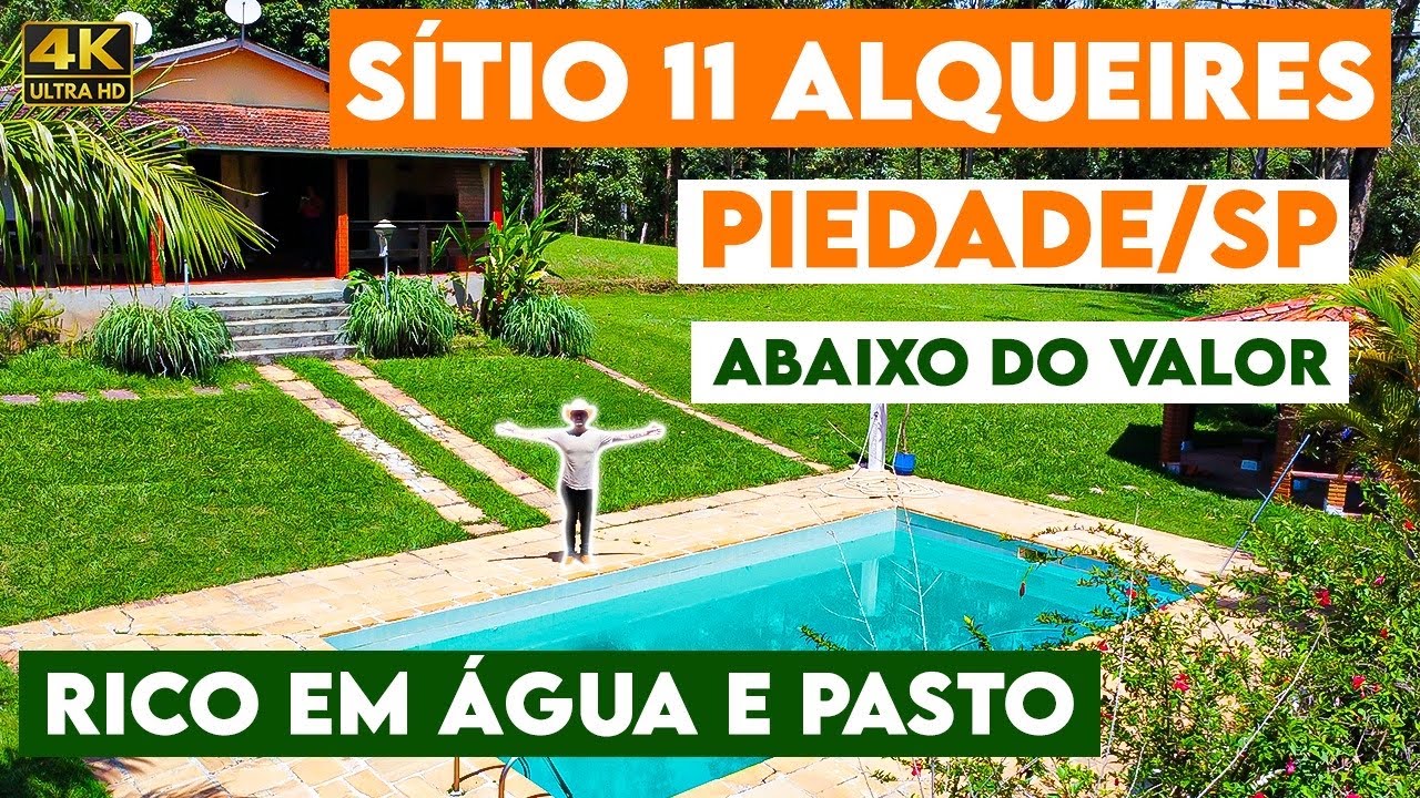 SITIO 11 Alqueires, RICO em ÁGUA (ABAIXO DO VALOR)