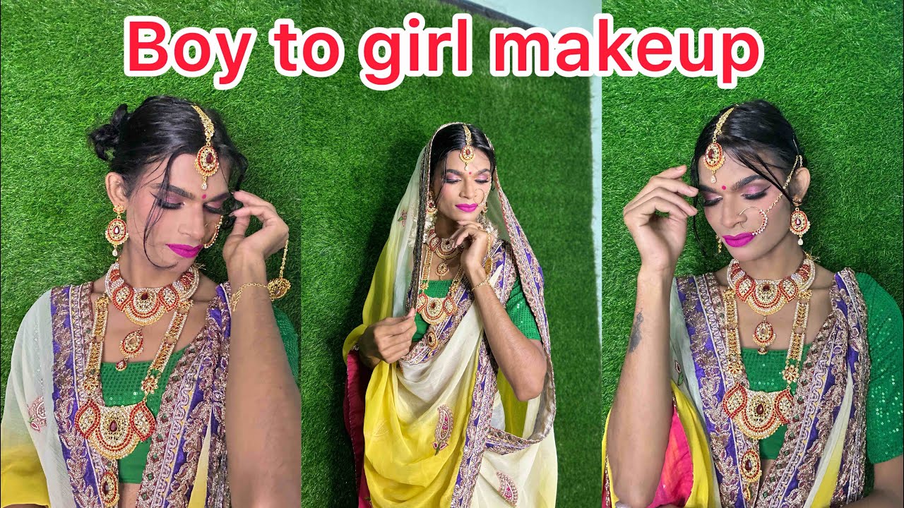 Fem boy first time as a girl / beautiful Crossdresser look like a model /  CD makeup tutorial