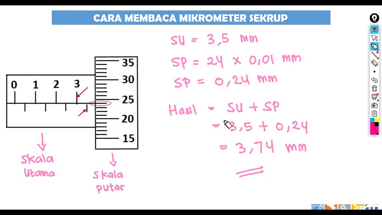 Cara Membaca Hasil Pengukuran Mikrometer Sekrup (IPA SMP)