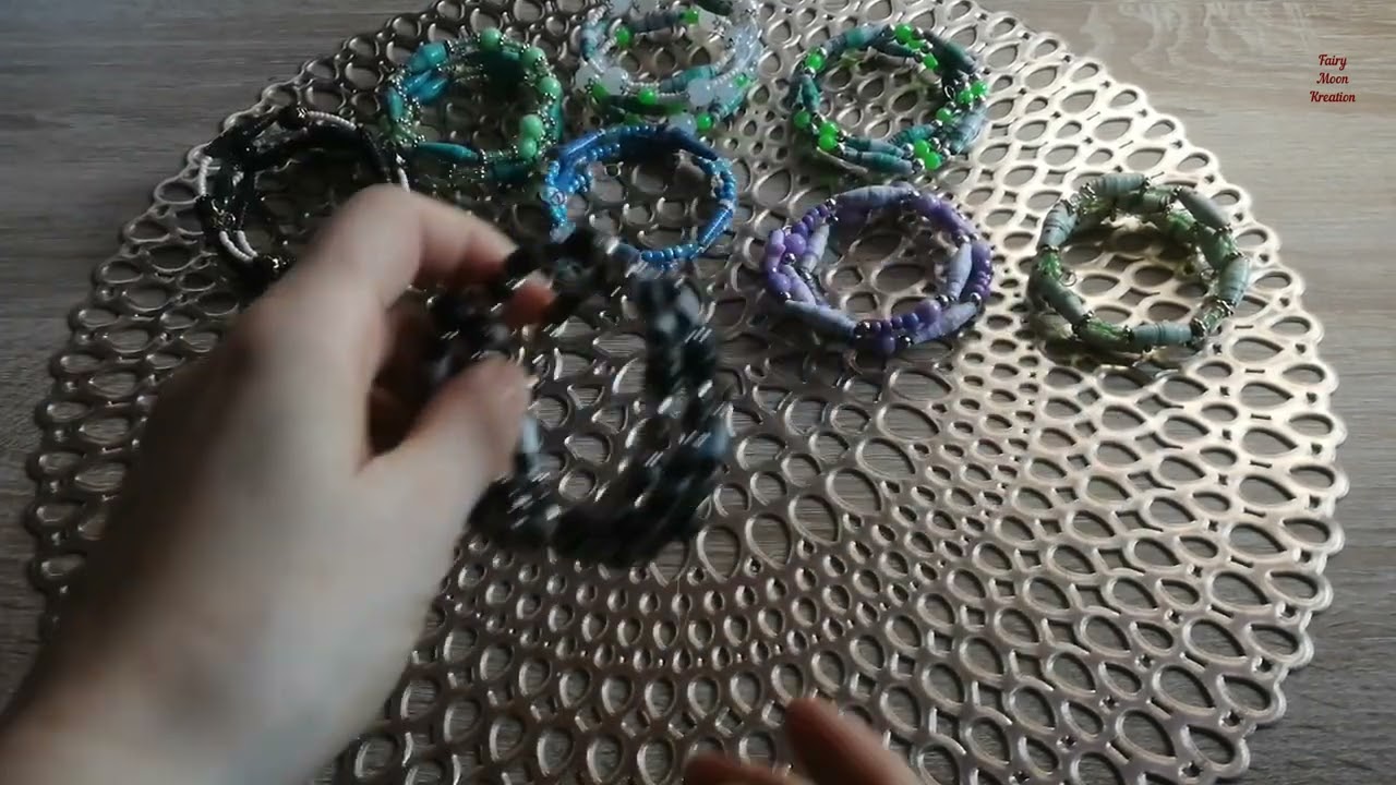Vorstellungen einiger  Spiralarmbänder aus Papierperlen