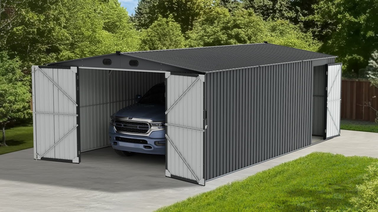 [How-to Install] Sunjoy 13x20 Metal Outdoor Storage Shed Assembly | DIY Shed Installation