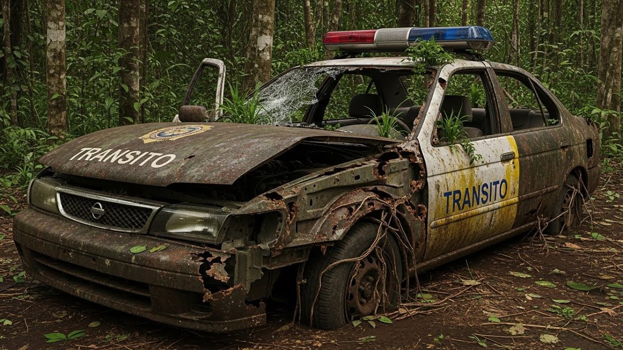 Unbelievable! A 100% Wrecked Nissan TRANSITO Patrol Car Found Deep in the Forest – Nature Took Over