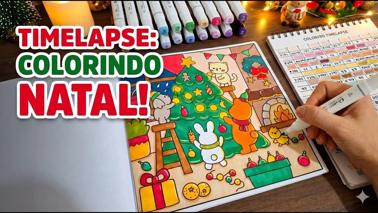 🎄🧑‍🎄Color with me | COZY TIME | Natal Merry Christmas #bobbiegoods #colorwithme #relax #timelapse