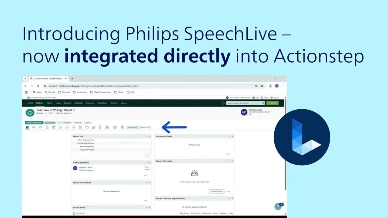 No more switching between apps | Philips SpeechLive now integrated with Actionstep