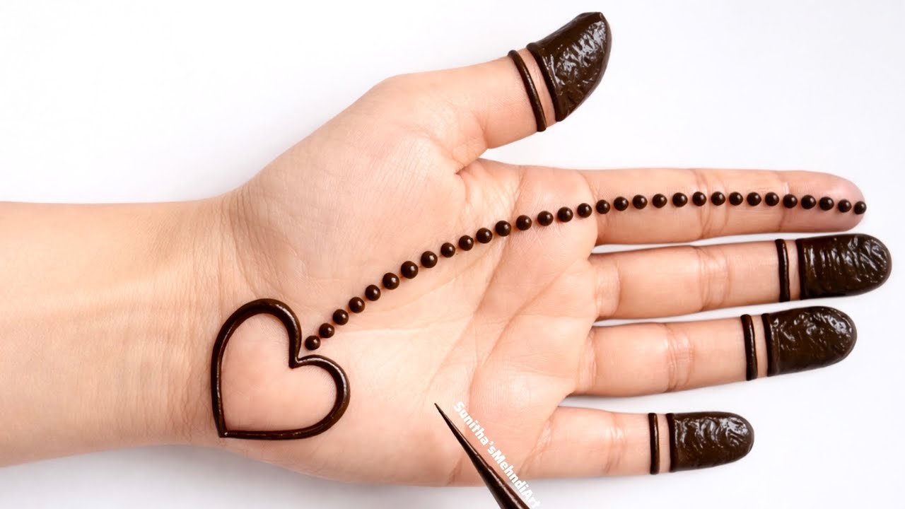 Very Easy Simple Mehndi design | Simple Heart shape Front hand Mehndi design | Mehandi design |Henna