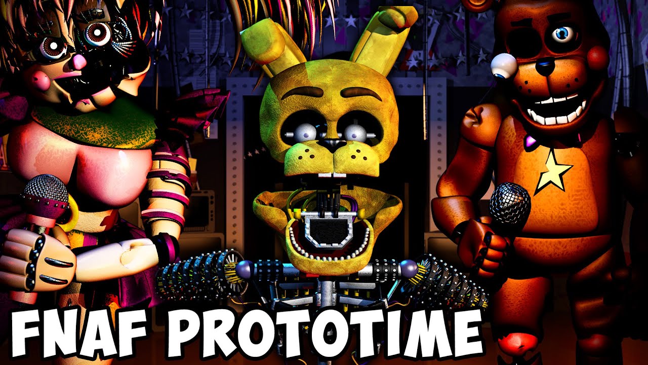 FNAF PROTOTIME - All Jumpscares / Extras / Gameplay