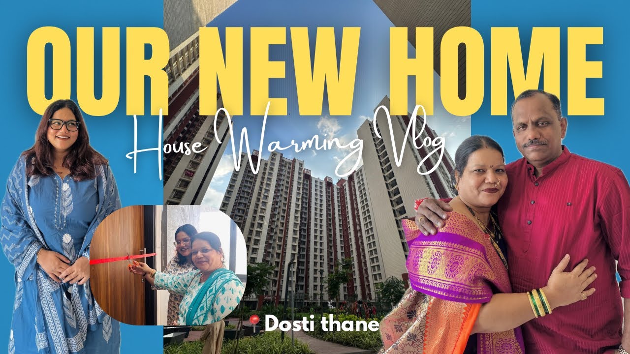 Celebrating Our New Home🏡 | Griha Pravesh at dosti, thane🥹 | Family vlog🫶🏻