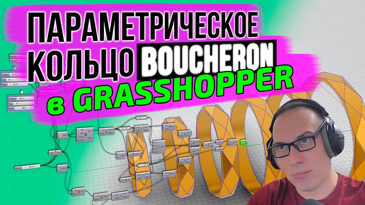 j-DESIGN.PRO - Параметрическое кольцо BOUCHERON  в GRASSHOPPER. Урок для начинающих.