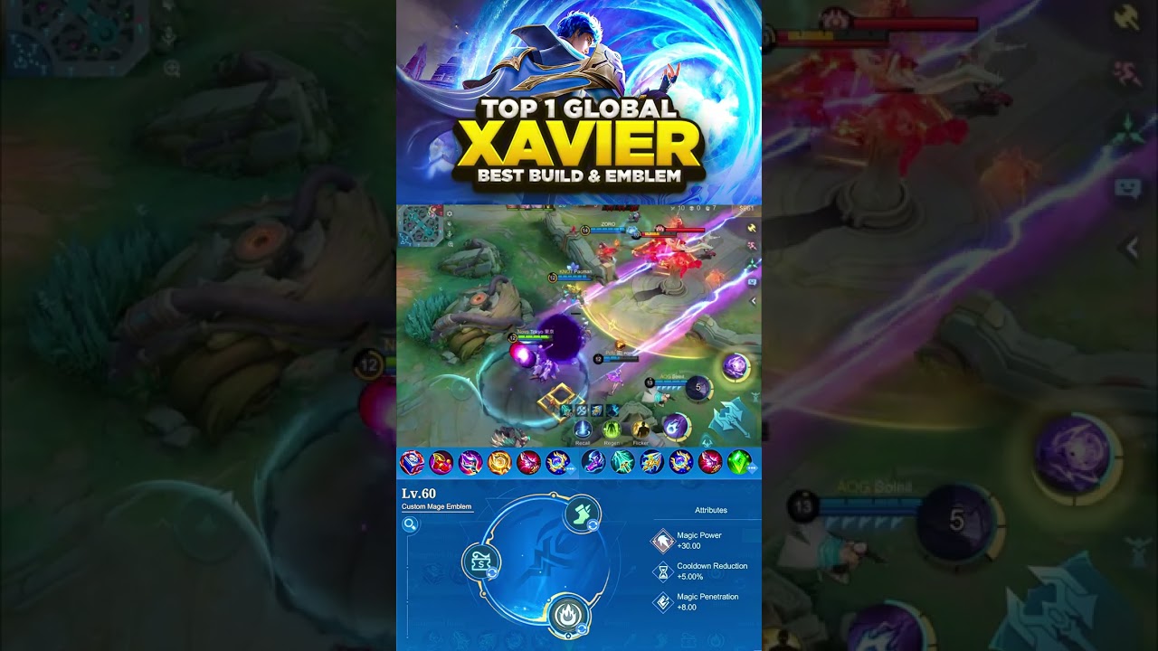 Xavier One Shot Combo And Build 😱 #mobilelegends #xavierml #shorts