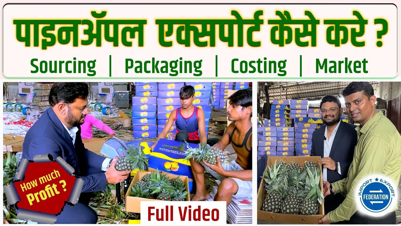 पाइनॲपल एक्सपोर्ट कैसे करे ? How to Export Pineapple from India? Export Success Story Fruits Export