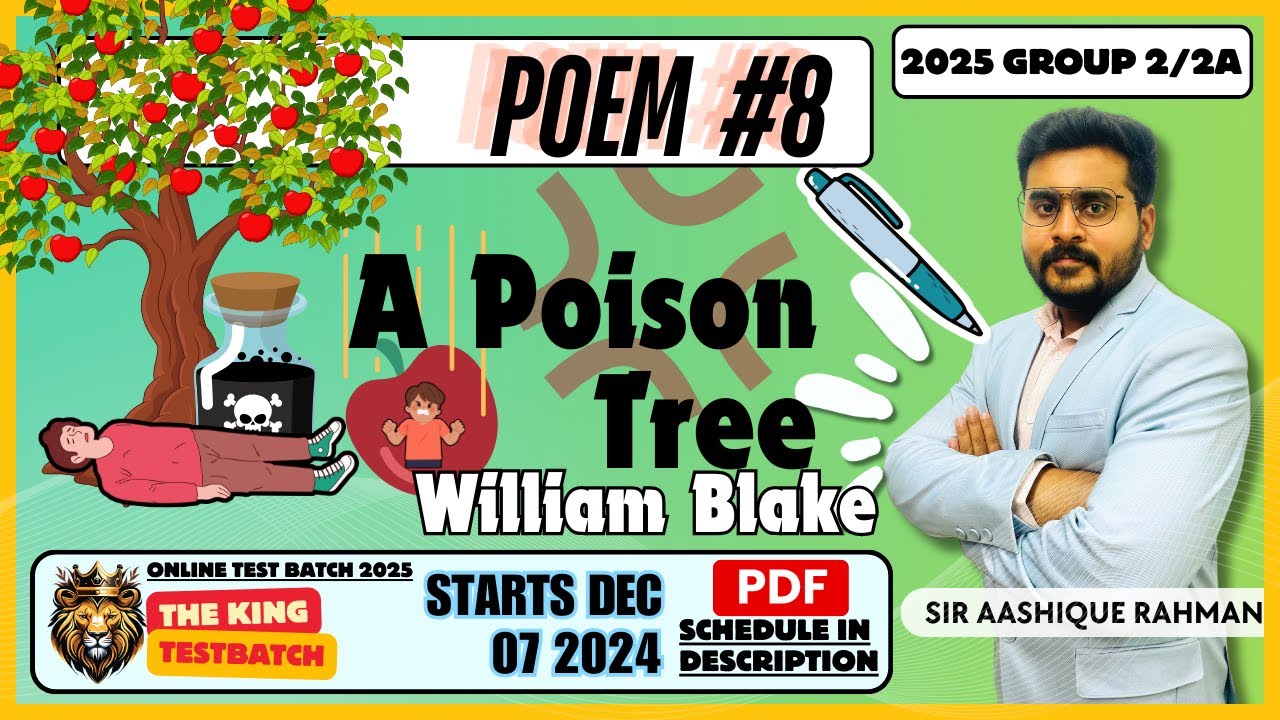 A poison Tree Poem 8 9th Std | TNPSC General English | Explanation with All Details 2024