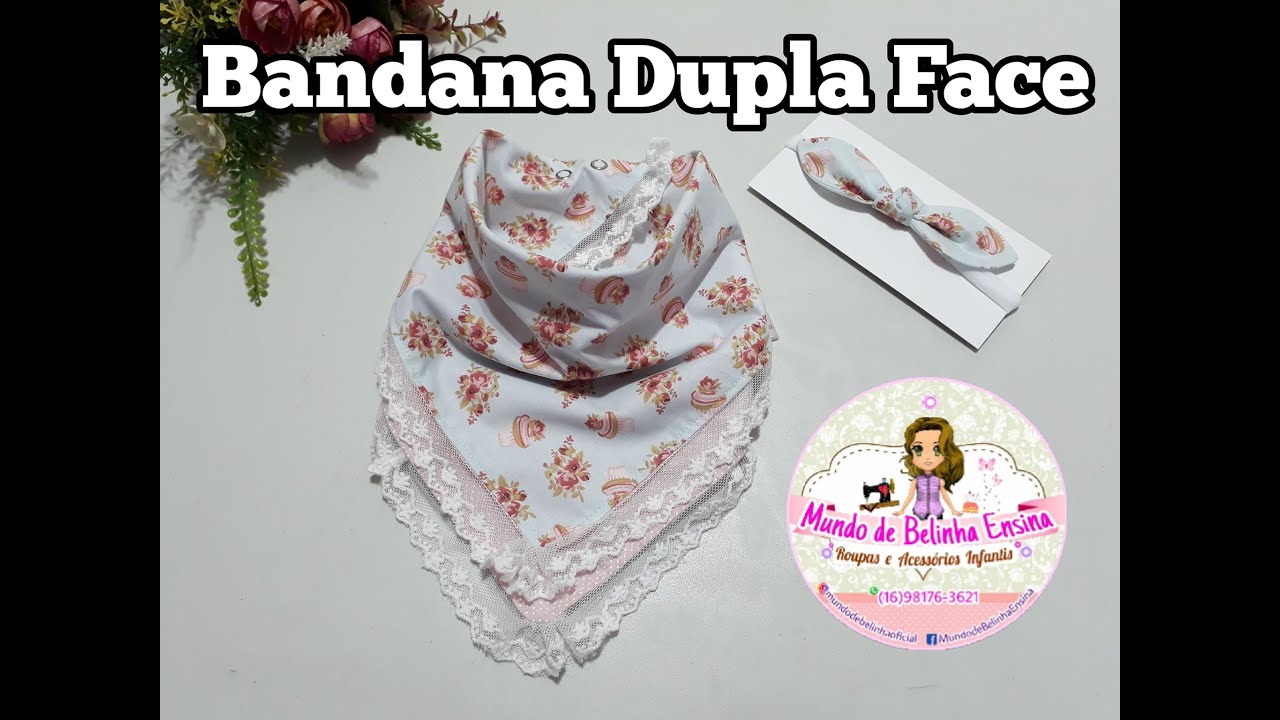 Bandana Dupla Face  (Com medidas para 4 tamanhos)