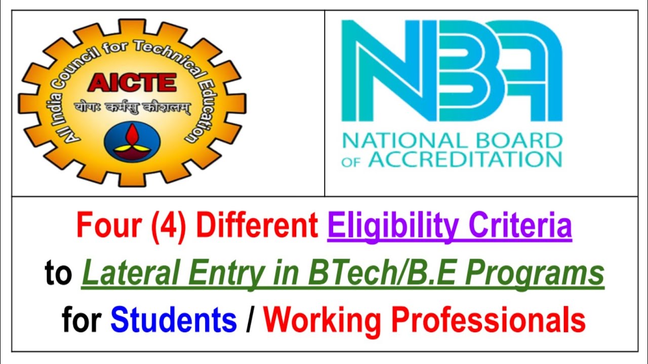 Lateral Entry BTech Eligibility Criteria for Students and Working Professionals