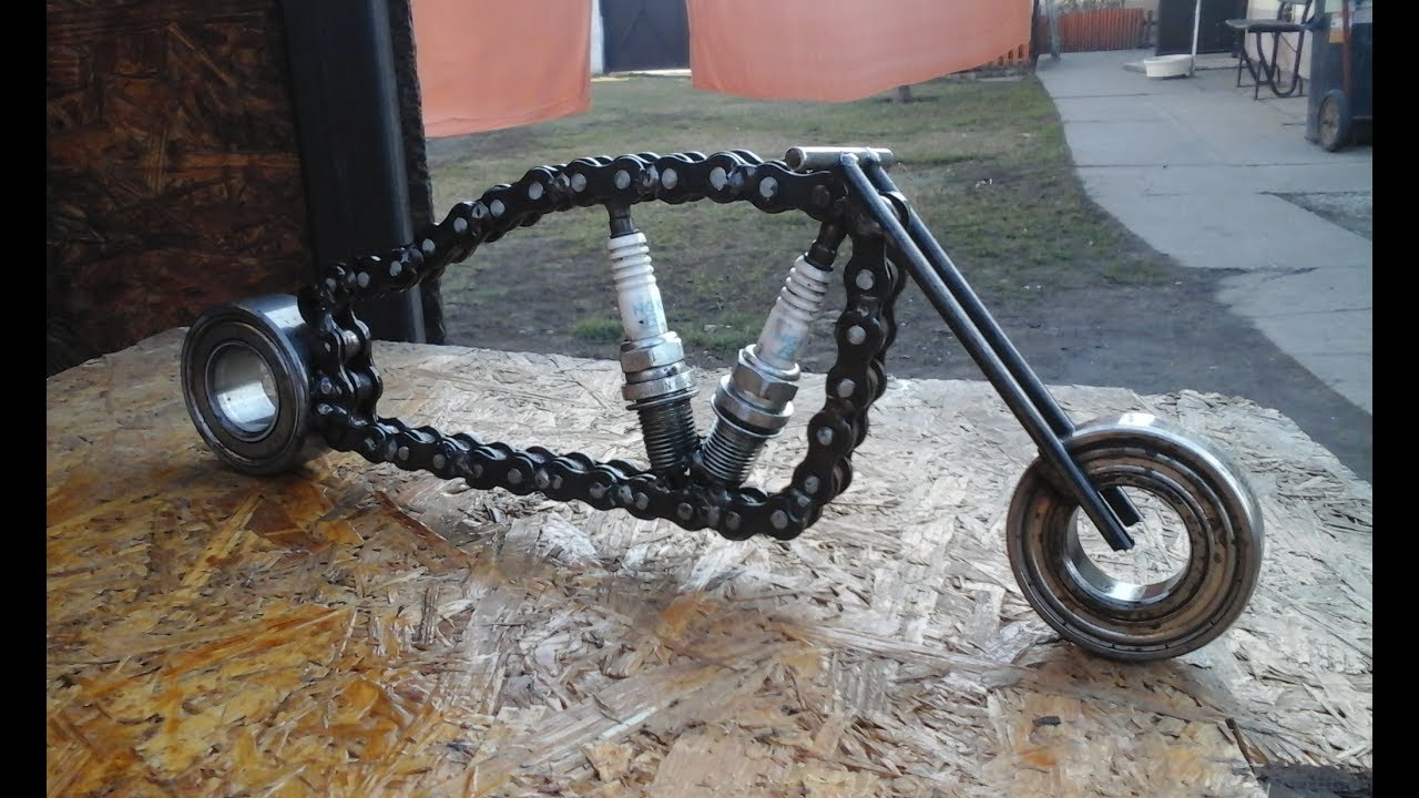 How to weld a chopper scrap metal art