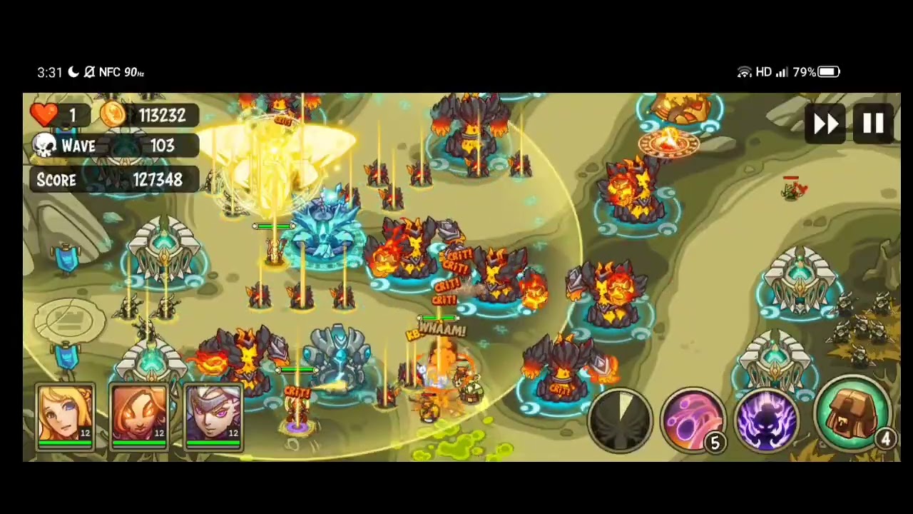 Empire warriors TD Map 9, Lyna Mi Elo wave 120. Cày chay anh em tham khảo