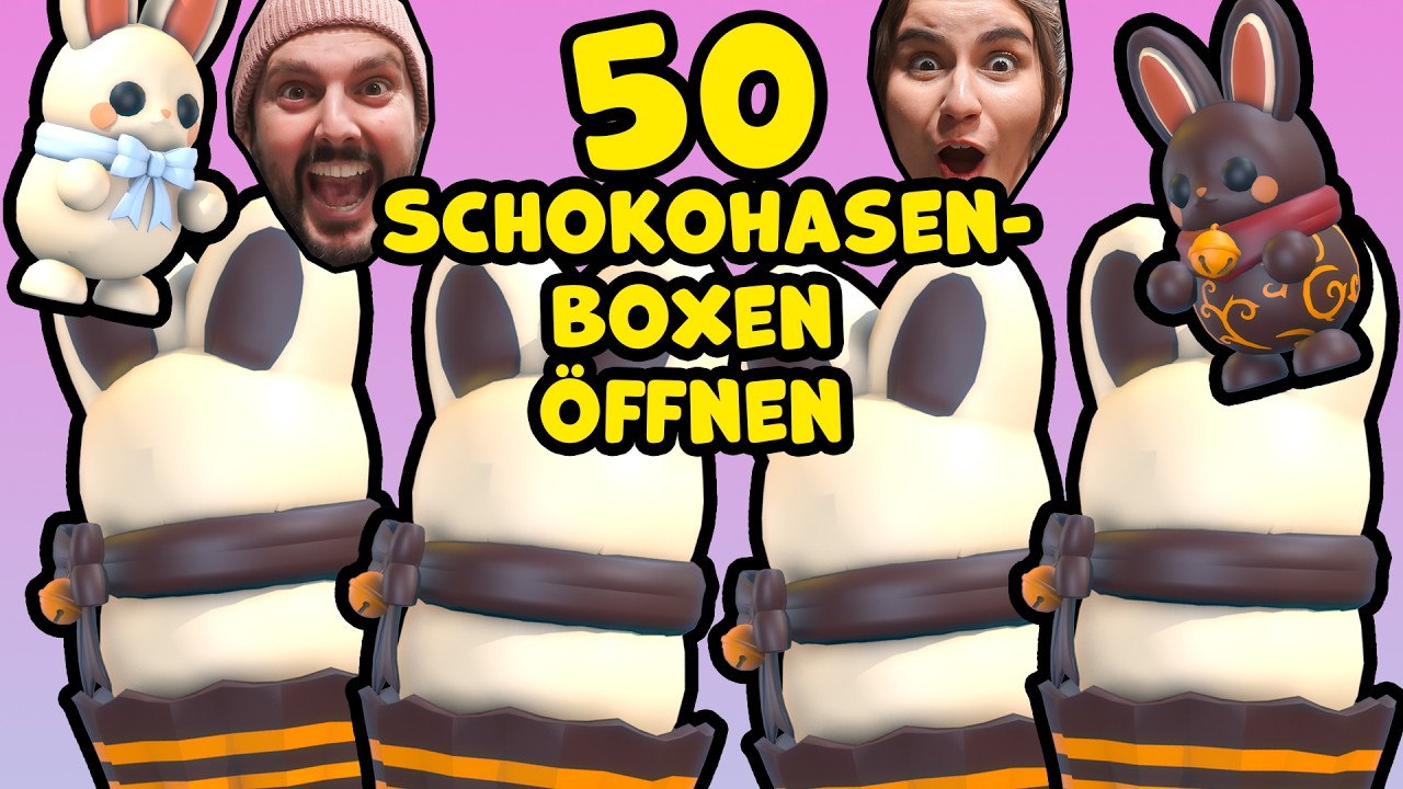 KAAN & DANIA &ouml;ffnen 50 SCHOKOHASEN-BOXEN im Adopt Me SUGARFEST!