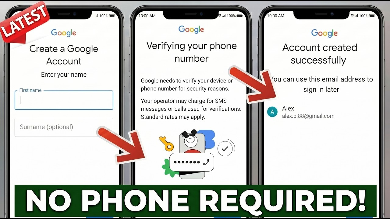 Как создать аккаунт Gmail без подтверждения номера телефона | Подтвердите свой номер телефона в G...
