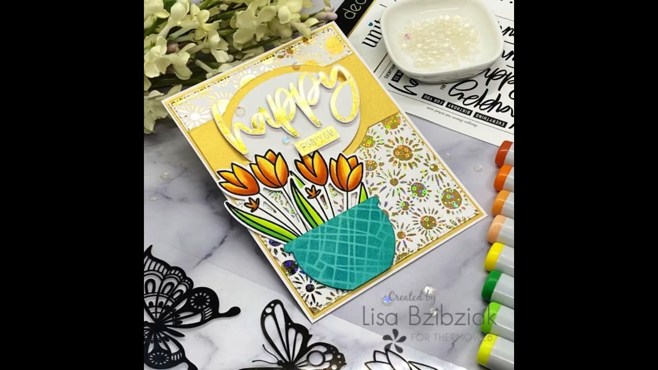 Happy For You Card with Brutus Monroe Magical Monarch + Unity Adhesive Transfers