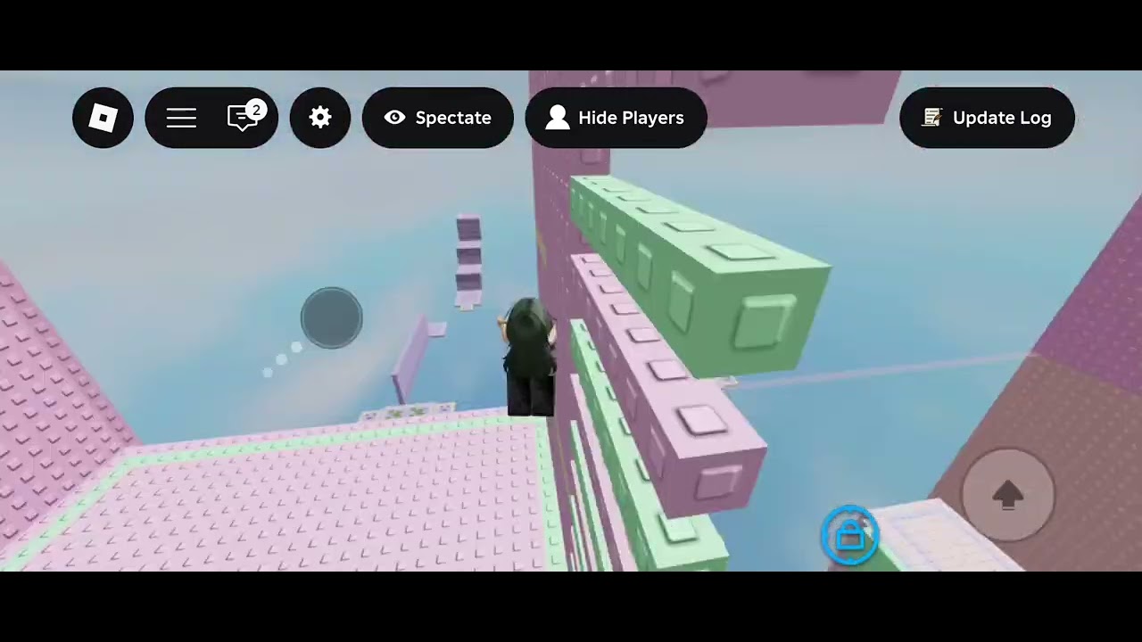 Playing roblox wallhop tower (just half) 