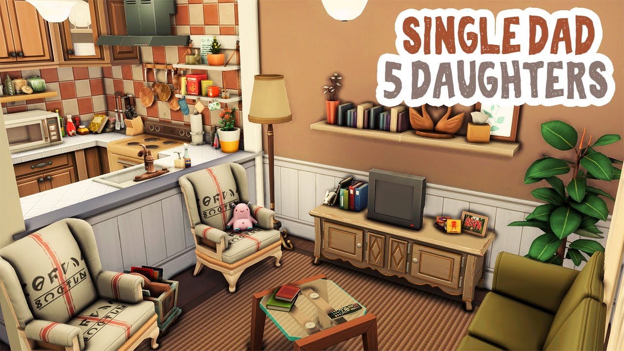 Single Dad and 5 Daughters 🧸 || The Sims 4 Apartment Renovation: Speed Build