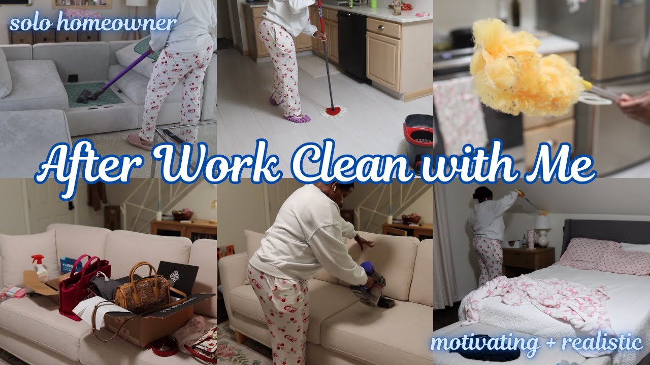AFTER WORK CLEAN WITH ME! | WEEKNIGHT CLEANING MOTIVATION
