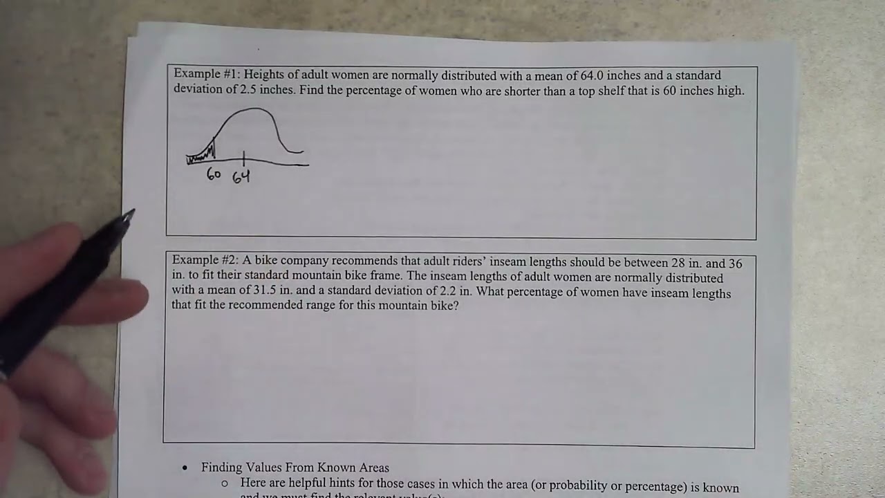 STAT 2163 Lesson 6.2 Example #1 Finding Probabilities for a Normal Distribution