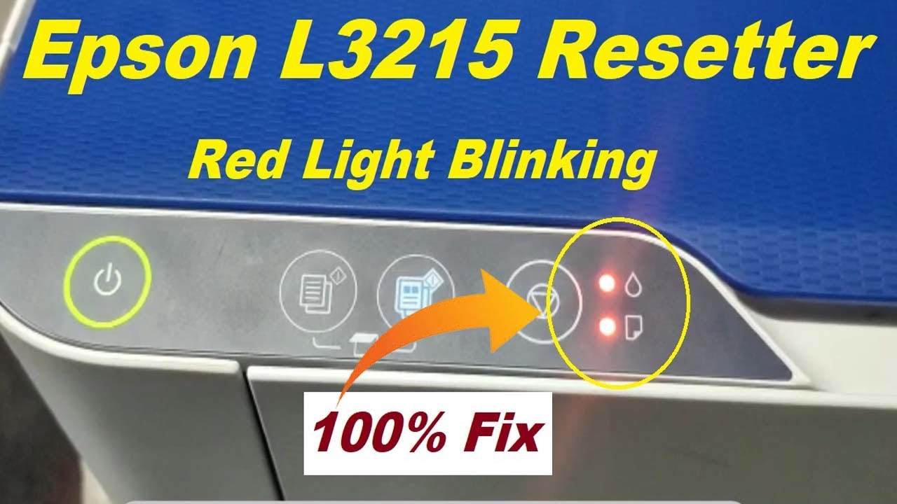 Epson L3215 Red Light Blinking Solution || How To Reset Epson Printer Red Light Blinking 100% Fix