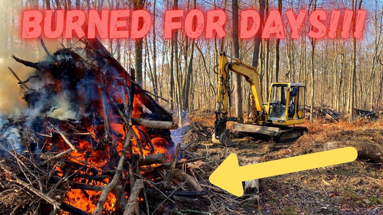 Loading BIG Brush Fires with an Excavator!!