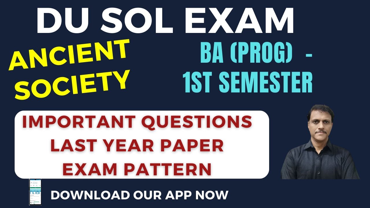 Ancient Societies Pevious Year Paper/Exam Pattern BA (Prog) History 1st Semester | DU SOL  Societies
