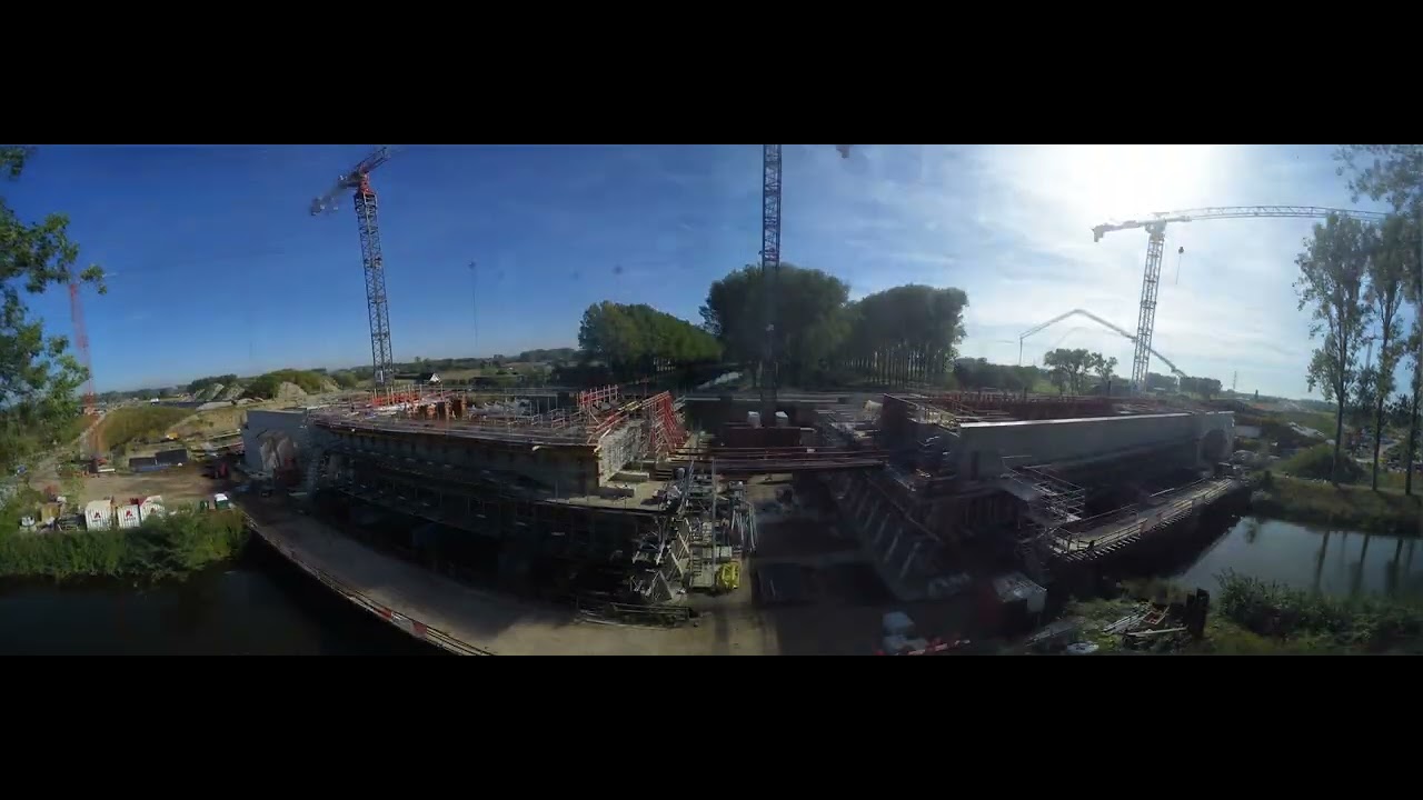 Bouw Leestjesbruggen N49 Maldegem – timelapse september 2025