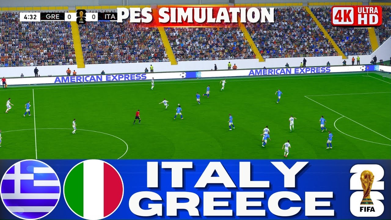 🔴Greece vs Italy | FIFA World Cup 2026 Qualifier Match | PES 2021 Gameplay #fifaworldcup