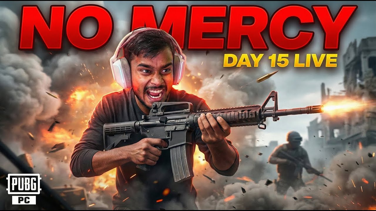 PUBG PC LIVE – Day 15 🔥 No Mercy Challenge | High Kill Games
